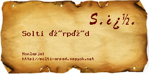 Solti Árpád névjegykártya