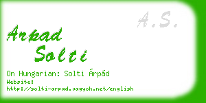 arpad solti business card
