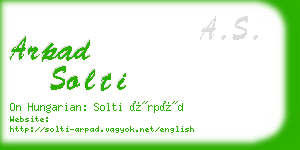 arpad solti business card